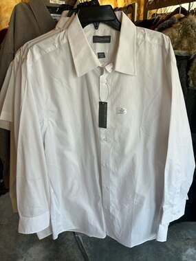 Covington Classic Fit White Long Sleeve Dress Shirt XL 17-17 1/2 32-33